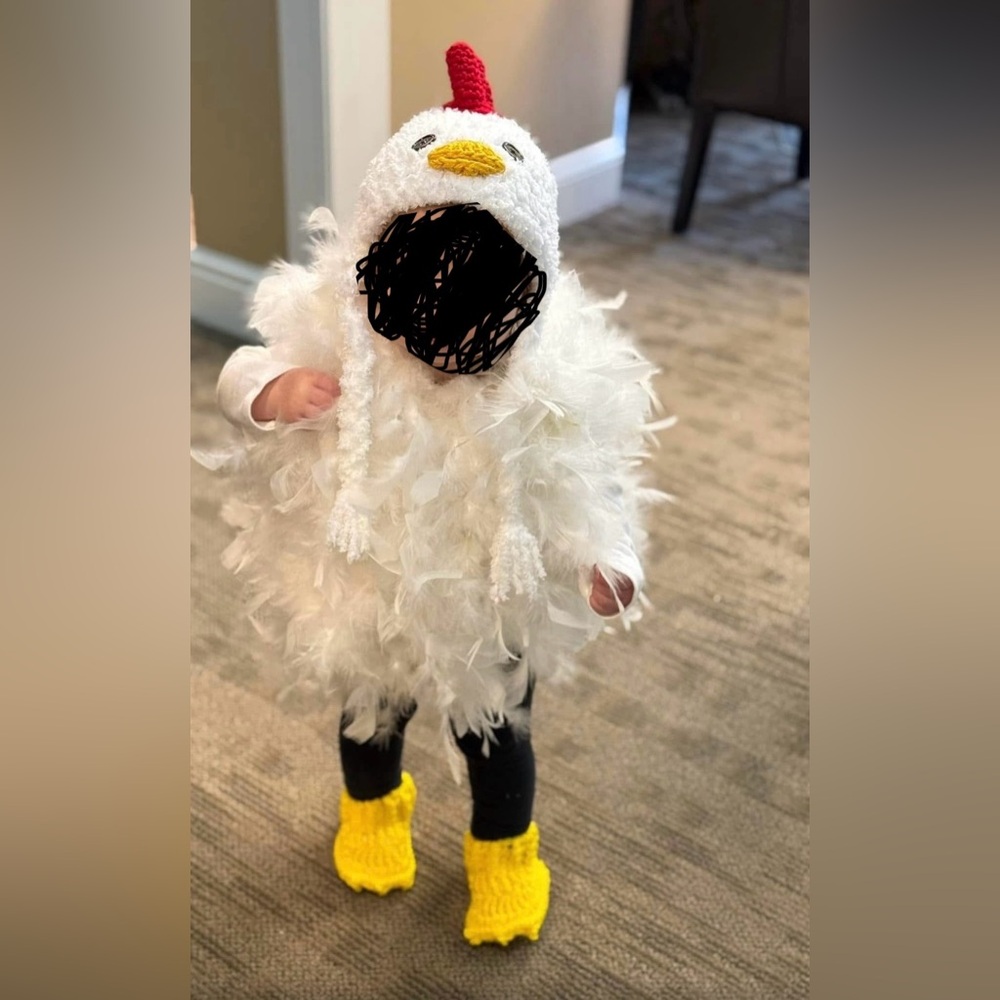 White Feathered Kids Costume